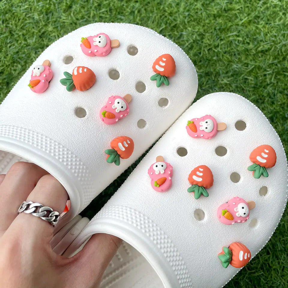 Charms 101 [12PCS] Carrot Bunny Set Cute & Unique Jibbitz for Crocs