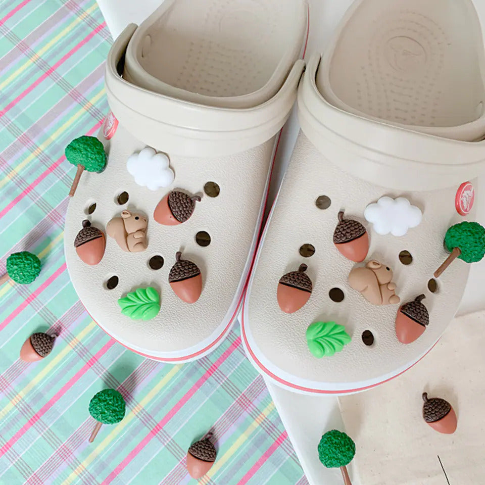 Charms 101 | Jibbitz for Crocs | Shoe Charms [14PCS] Squirrels on trees Set