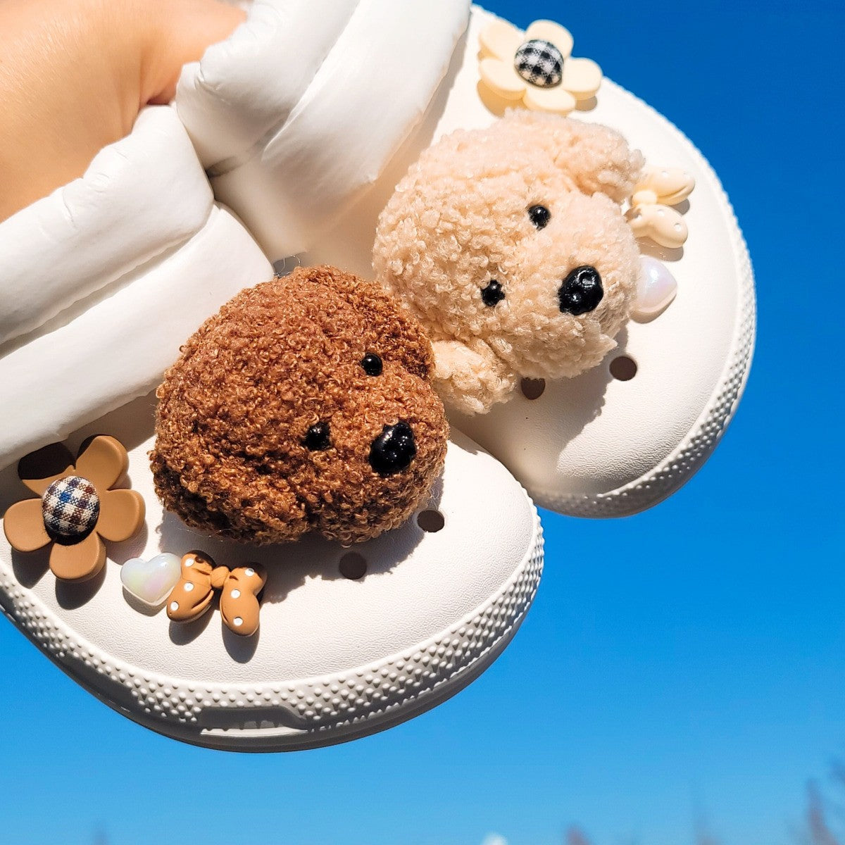 Charms101 | [8PCS] Poodle Puppy Flowers Set | Jibbitz Shoe Charms for Crocs