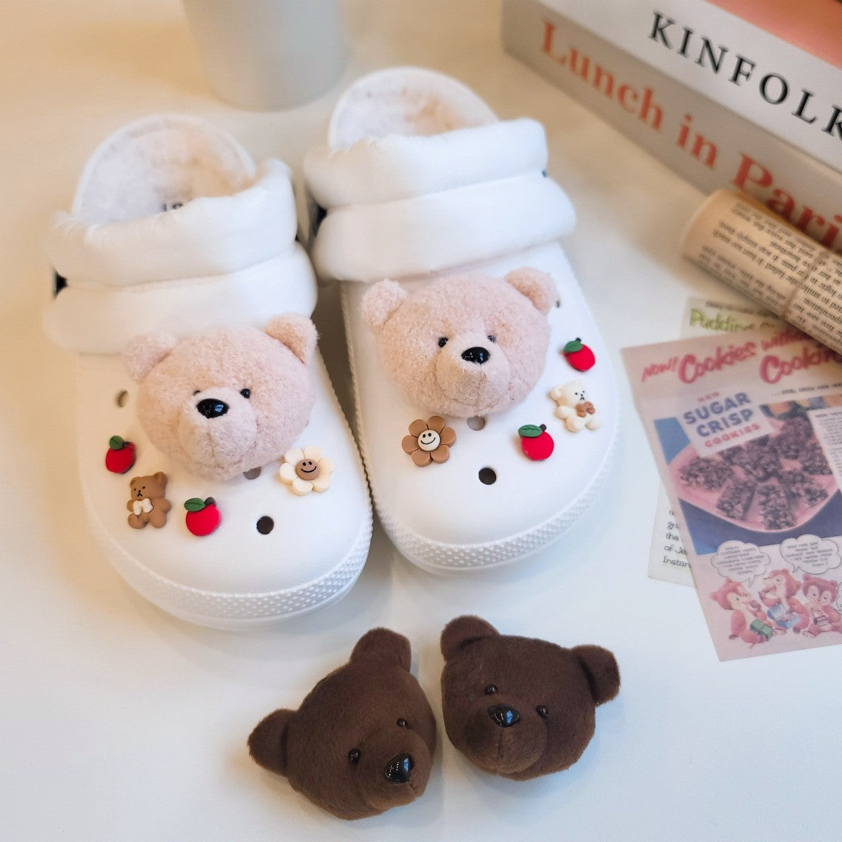 Charms101 | [10PCS] Beige Teddy Apples Set | Jibbitz Shoe Charms for Crocs